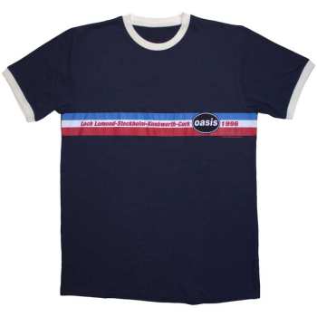 Merch Oasis: Ringer Póló 1996 Tour Horizontal Stripes Ringer