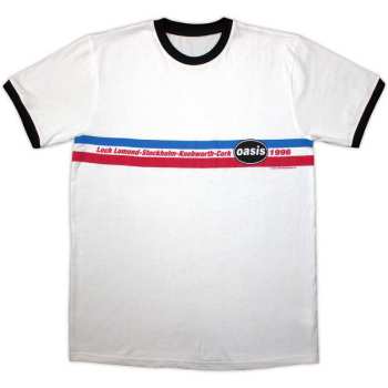 Merch Oasis: Ringer Póló 1996 Tour Horizontal Stripes Ringer