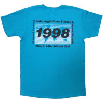Merch Oasis: Oasis Unisex T-shirt: 1998 World Tour - South America (blue) (back Print) (small) S