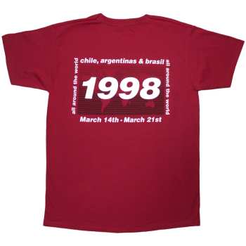 Merch Oasis: Oasis Unisex T-shirt: 1998 World Tour - South America (red) (back Print) (small) S