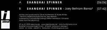 LP Oliver Huntemann: Shanghai Spinner