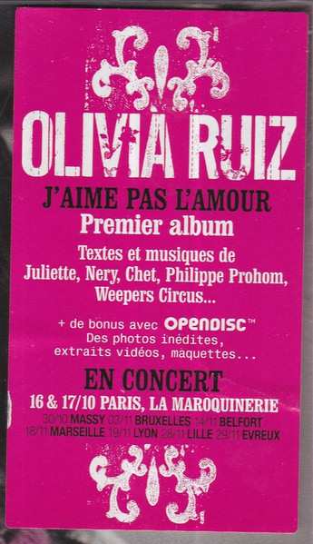 CD Olivia Ruiz: J'Aime Pas L'Amour