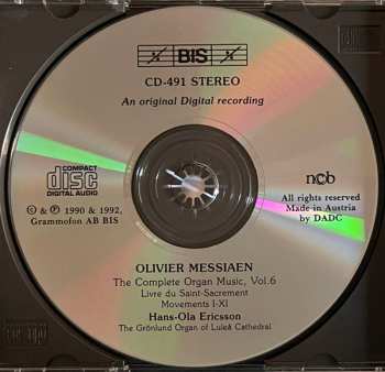 2CD Olivier Messiaen: The Complete Organ Music - Volume 6 (Livre Du Saint-Sacrement / Including Recordings Of Birdsong Used In Messiaen's Organ Music)