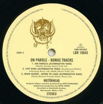 2LP Motörhead: On Parole