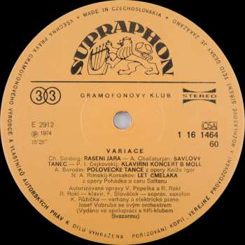 LP Orchestr Josefa Vobruby: Variace