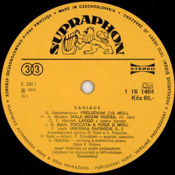 LP Orchestr Josefa Vobruby: Variace