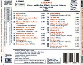 CD Orlando Gibbons: Consort And Keyboard Music - Songs And Anthems