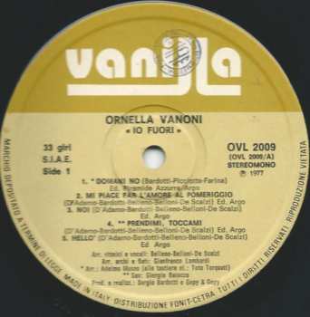 LP Ornella Vanoni: Io Fuori
