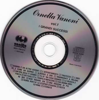 CD Ornella Vanoni: Ornella Vanoni Vol. 1 I Grandi Successi 