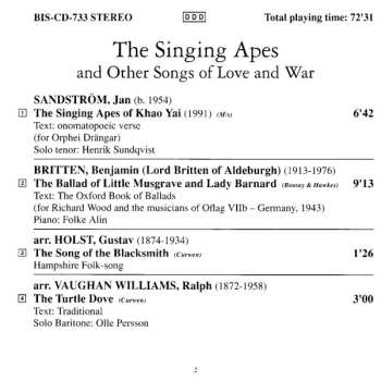 CD Orphei Drängar: The Singing Apes (And Other Songs Of Love And War)