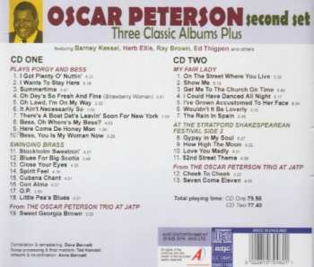 2CD Oscar Peterson: Second Set, Three Classic Albums Plus: Plays Porgy And Bess / Swinging Brass / My Fair Lady / At The Stratford Shakespearean Festival Side 2 / The Oscar Peterson Trio At The JATP