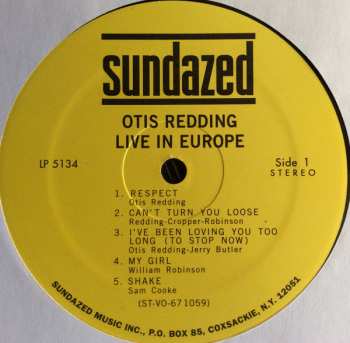 LP Otis Redding: Otis Redding Live In Europe