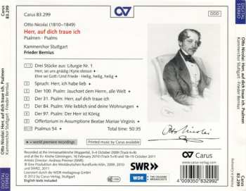 CD Kammerchor Stuttgart: Herr, Auf Dich Traue Ich (Psalmen)