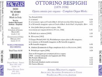 CD Ottorino Respighi: Opera Omnia Per Organo - Complete Organ Works