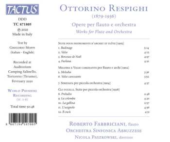 CD Ottorino Respighi: Opere Per Flauto E Orchestra