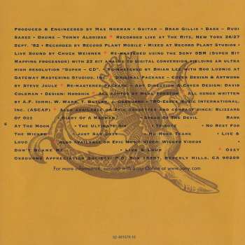 CD Ozzy Osbourne: Speak Of The Devil