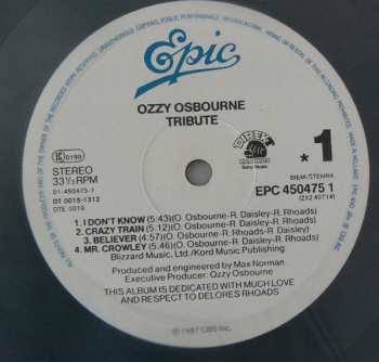 2LP Ozzy Osbourne: Tribute