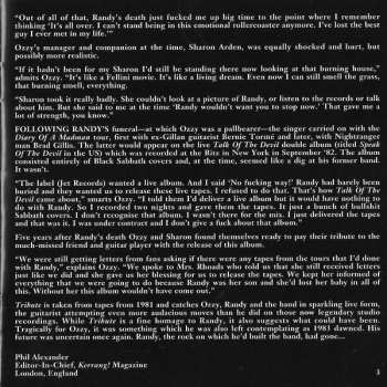 CD Ozzy Osbourne: Randy Rhoads Tribute