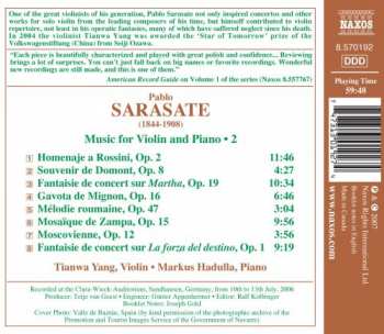 CD Pablo De Sarasate: Concert Fantasies, Music For Violin And Piano • 2