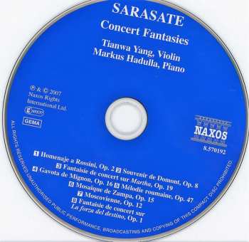 CD Pablo De Sarasate: Concert Fantasies, Music For Violin And Piano • 2