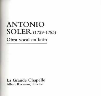 CD Padre Antonio Soler: Obra Vocal En Latin
