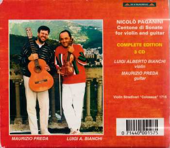 3CD/Dobozkészlet Niccolò Paganini: Centone Di Sonate For Violin And Guitar - Complete Edition