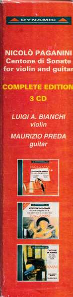 3CD/Dobozkészlet Niccolò Paganini: Centone Di Sonate For Violin And Guitar - Complete Edition