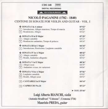 3CD/Dobozkészlet Niccolò Paganini: Centone Di Sonate For Violin And Guitar - Complete Edition