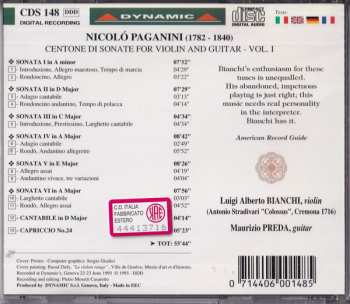 3CD/Dobozkészlet Niccolò Paganini: Centone Di Sonate For Violin And Guitar - Complete Edition