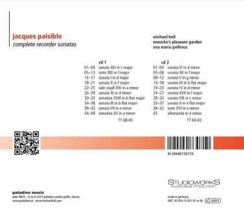 2CD James Paisible: Complete Recorder Sonatas