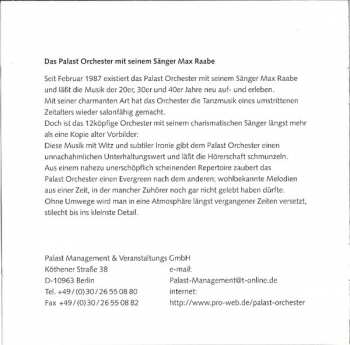 2CD Palast Orchester Mit Seinem Sänger Max Raabe: Die Größten Erfolge