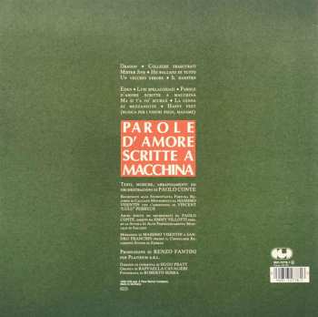 LP Paolo Conte: Parole D'Amore Scritte A Macchina