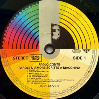 LP Paolo Conte: Parole D'Amore Scritte A Macchina