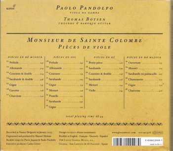 CD Paolo Pandolfo: Mr. de Sainte Colombe , Pièces de viole DIGI