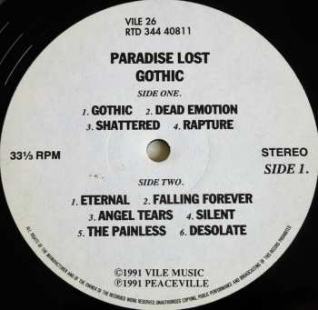 LP Paradise Lost: Gothic - Clear Vinyl