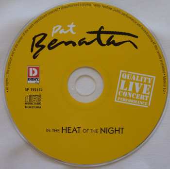 CD Pat Benatar: In The Heat Of The Night