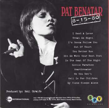 2CD Pat Benatar: Innamorata / 8-15-80