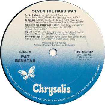 LP Pat Benatar: Seven The Hard Way