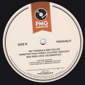 LP Pat Thomas: Sweeter Than Honey Calypso 'Mahuno" And High Lifes Celebration