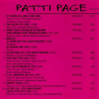 CD Patti Page: I Don't Want To Set The World On Fire