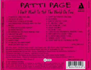 CD Patti Page: I Don't Want To Set The World On Fire