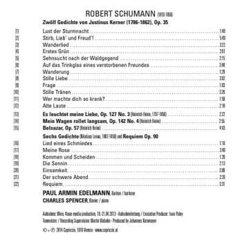 CD Robert Schumann: Schumann: Ausgewählte Lieder - Selected Songs