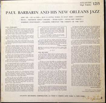 LP Paul Barbarin: Paul Barbarin And His New Orleans Jazz