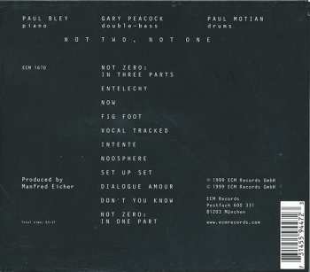 CD Paul Motian: Not Two, Not One