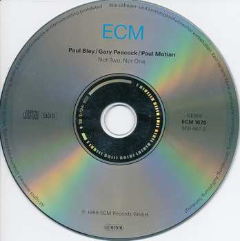 CD Paul Motian: Not Two, Not One