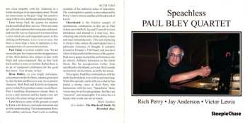 CD Paul Bley Quartet: Speachless