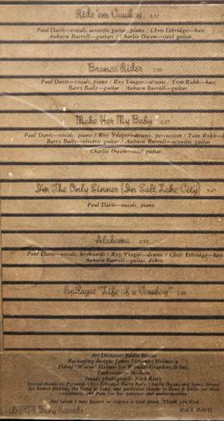 2CD Paul Davis: Ride 'em Cowboy / Paul Davis (1980) / Cool Night