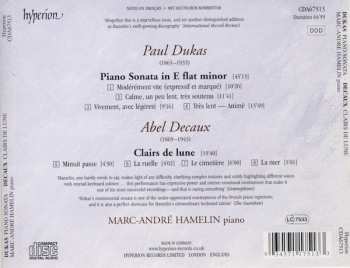 CD Paul Dukas: Piano Sonata / Clairs De Lune