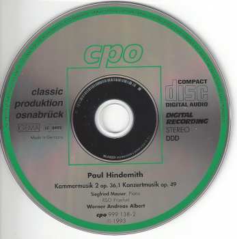5CD/Dobozkészlet Paul Hindemith: Complete Orchestral Works 2