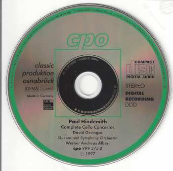 5CD/Dobozkészlet Paul Hindemith: Complete Orchestral Works 2